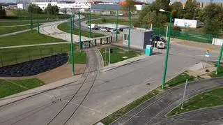 Wjazd na teren zajezdni