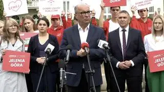 Włodzimierz Czarzasty na konferencji Lewicy w Wałbrzychu