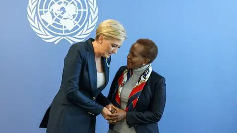 Agata Kornhauser-Duda i Joyce Msuya, zastępczyni sekretarza generalnego ONZ ds. humanitarnych