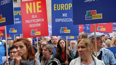 Przed przedstawicielstwem KE manifestacja przeciwko zmianom w sądownictwie