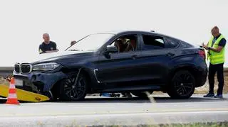 BMW X6 Kamila Durczoka na policyjnym parkingu depozytowym 
