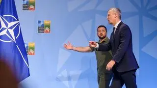Wołodymyr Zełenski i Jens Stoltenberg podczas szczytu NATO w Wilnie 