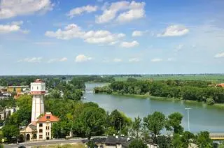 Kruszwica, widok z Mysiej Wieży na jezioro Gopło