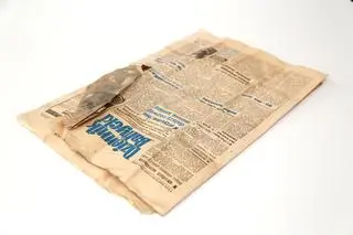 Podczas remontu Żurawia w Gdańsku odkryli fragment "Dziennika Bałtyckiego" sprzed 60 lat