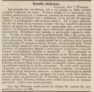 Gazeta Wielkiego Xięstwa Poznańskiego z 8 września 1852 r.