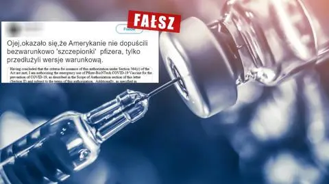 "Amerykanie nie dopuścili bezwarunkowo szczepionki Pfizera"? Zależy od wieku