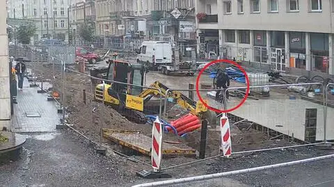 Rowerzysta wpadł w beton