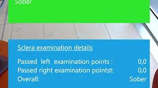 Przeprowadzenie testu narkotykowego polega na przyłożeniu telefonu do oka