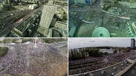 Te nagrania pokazują, jak tłum zapełnił ulice Warszawy