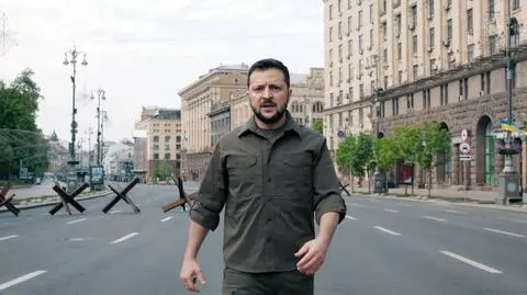 Prezydent Ukrainy Wołodymyr Zełenski (9 maja)