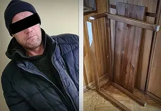 46-latek wyniósł skarbonkę razem ze stolikiem, do którego była przytwierdzona