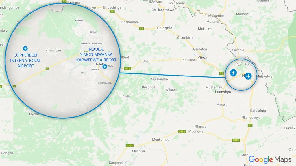 Lotniska Copperbelt i Simon Mwansa Kapwepwe