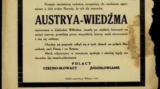 Ulotka wydana z okazji odzyskania przez Polskę niepodległości w 1918 roku