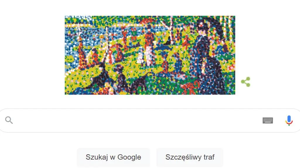 Obraz inspirowany dziełem Seurata w Google Doodle