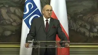 Minister Zbigniew Rau na konferencji