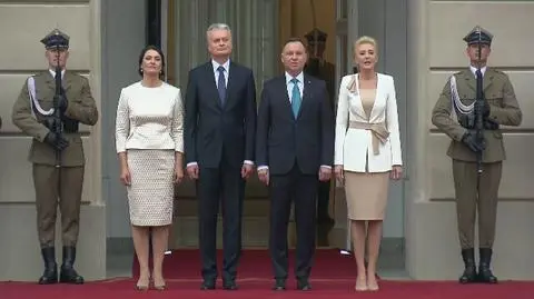 Powitanie pary litewskiej prezydenckiej w Polsce