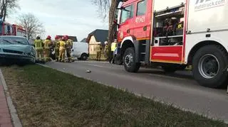 Zderzenie aut w w Nowej Wsi Lęborskiej  na drodze wojewódzkiej numer 214 