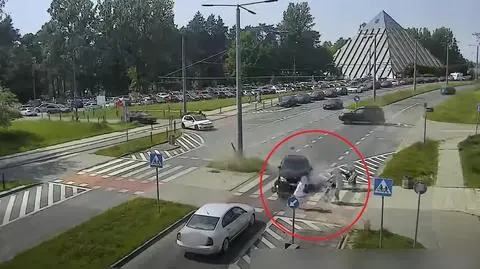 Samochód wjechał na przejście dla pieszych