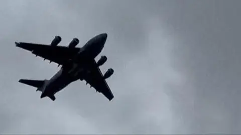 Samolot Boeing C-17 Globemaster III nad Moskwą
