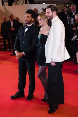 Abel „The Weeknd” Tesfaye, Lily-Rose Depp, Sam Levinson na premierze "Idola" w Cannes