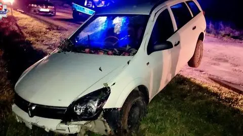 Sforsował ogrodzenie, przejechał po drzewkach owocowych i wyjechał z sadu. Na oczach policjantów 