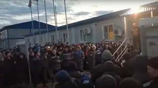 Wiec pracowników Gazpromu na Syberii 