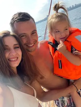 Jurij Szywala z rodziną