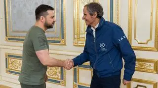 Wołodymyr Zełenski i Rafael Grossi w Kijowie
