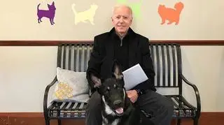 Joe Biden z adoptowanym psem Majorem
