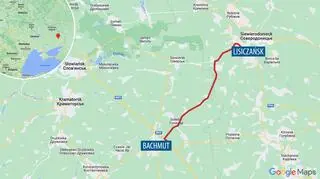 Droga łącząca Lisiczańsk z Bachmutem