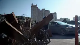 Blokada drogowa przy jednej z ulic w Kijowie 