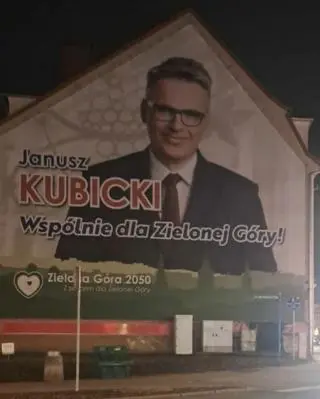Baner wyborczy prezydenta Janusza Kubickiego