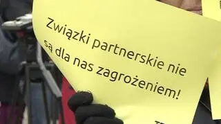 Manifestacja o związkach partnerskich