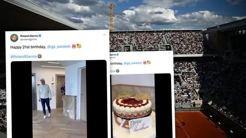 Iga Świątek zaskoczona w urodziny. Dostała tort i specjalny prezent od organizatorów Roland Garros