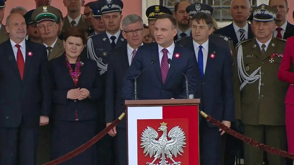Fragment wystąpienia prezydenta Andrzeja Dudy o konstytucji