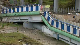 Zawalony wiadukt w Koszalinie