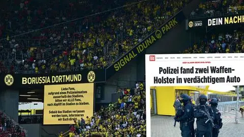 Samochód z włączonym silnikiem, w środku dwie puste kabury. W Dortmundzie najedli się strachu