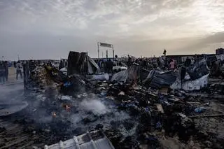 Atak powietrznego Izraela na Rafah w Strefie Gazy