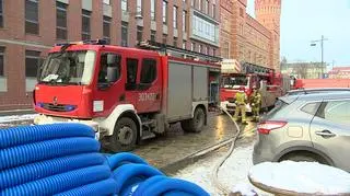 Pożar w Komendzie Wojewódzkiej Policji we Wrocławiu