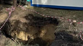 Zapadlisko na osiedlu Gaj w Trzebini (woj. małopolskie)