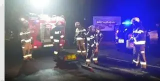 Interwencja straży pożarnej na dw 307