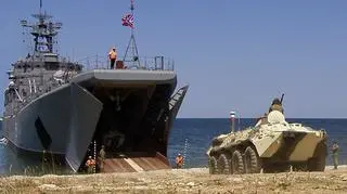 Okręt desantowy Floty Czarnomorskiej. Zdjęcie archiwalne  