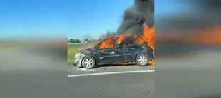 Pożar samochodu na A1
