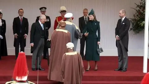 Sułtan Omanu Haitham bin Tarik al-Said i księżna Kate