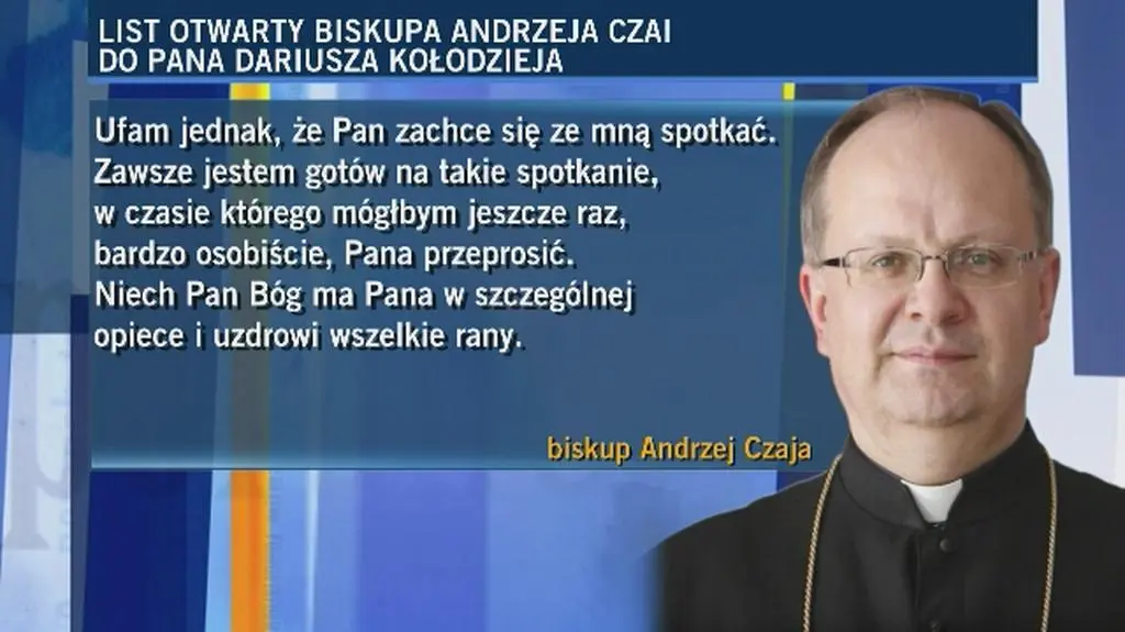 Biskup Andrzej Czaja przeprasza ofiarę księdza pedofila