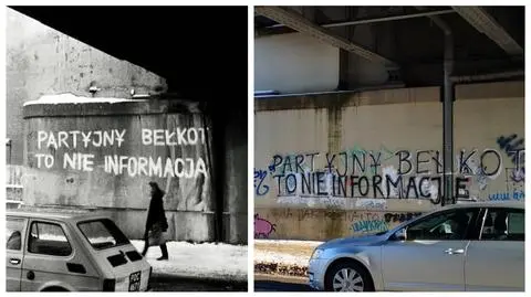 "Partyjny bełkot to nie informacje". Wrócił napis ze stanu wojennego 