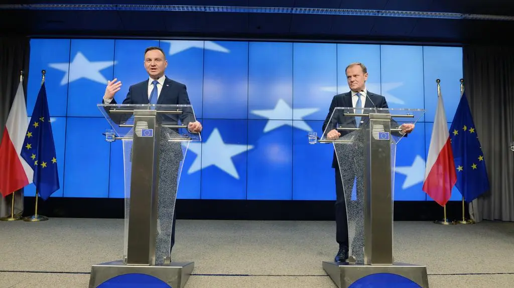 Cała konferencja prezydenta Andrzeja Dudy i przewodniczącego RE Donalda Tuska