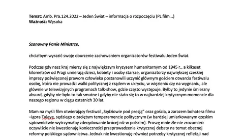 Igor Tuleya na festiwalu o prawach człowieka. Ambasada: "działanie wrogie wobec Polski"