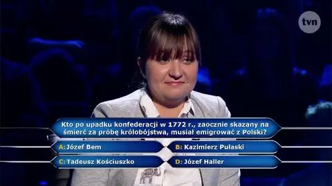 Pytanie w "Milionerach" o osobę, która po zaocznym skazaniu na śmierć emigrowała z Polski