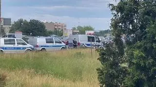 Policyjne radiowozy przy ul. Kasjopei w Szczecinie